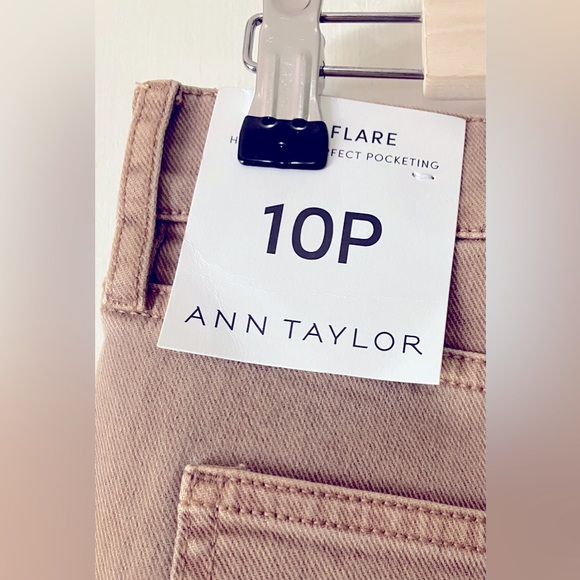 Ann Taylor 10 Petite Beige/Tan “The Patch Pocket Flare Jean” - - Picture 8 of 9